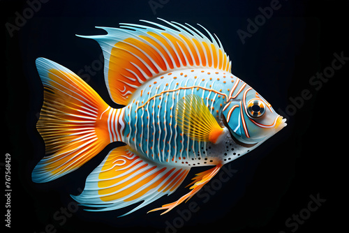 Beautiful tropical fish swimming in water. water world. fauna and biology. Underwater world aquarium.