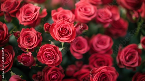 Vibrant Red Rose Bouquet: Perfect Floral Background