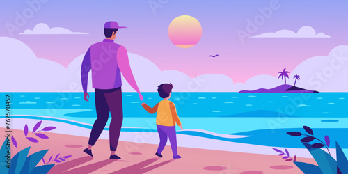 Hand in Hand by the Seaside  A Father-Child Beach Adventure  International Day of Families - May 15th  National Beach Day - August 1st  Go for a Walk in the Park Day - July 1st  Father s Day 