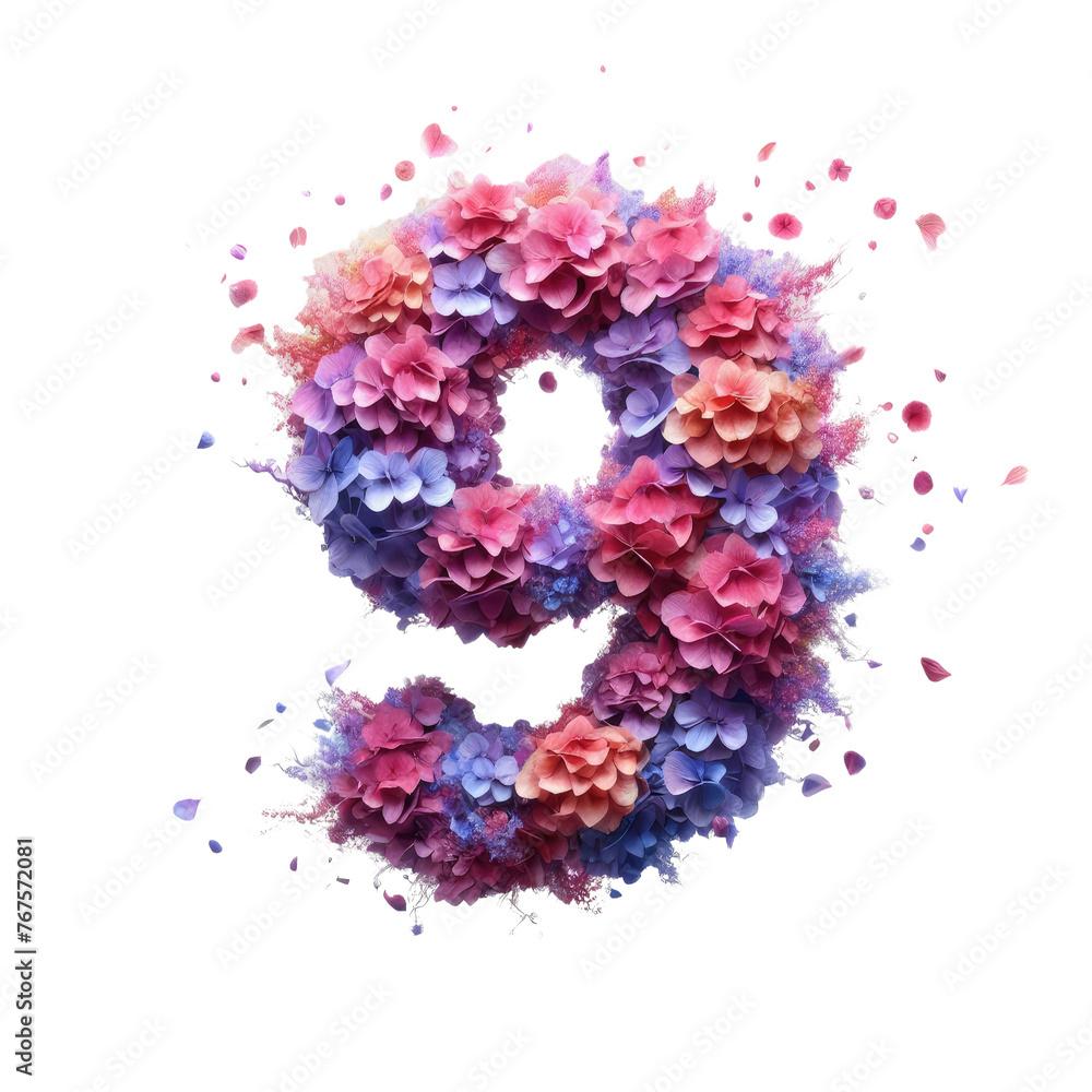 Isolated 3D Number on a Clear PNG Canvas, Generative AI Isolated 3D Number on a Clear PNG Canvas, Generative AI