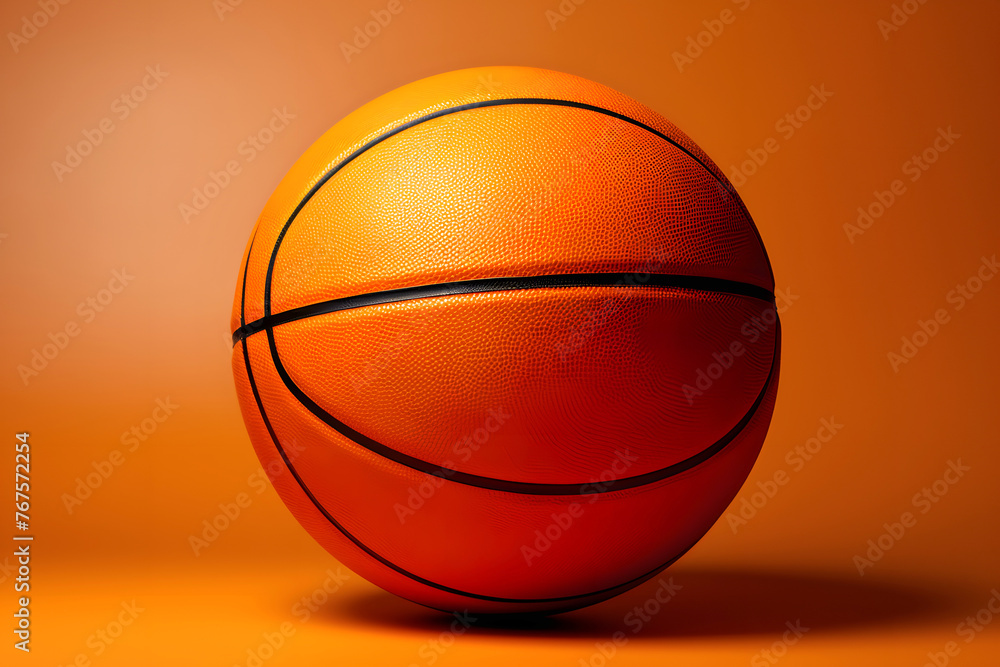 basketball ball on an orange background. sports equipment basketball ball on an orange background. sports equipment