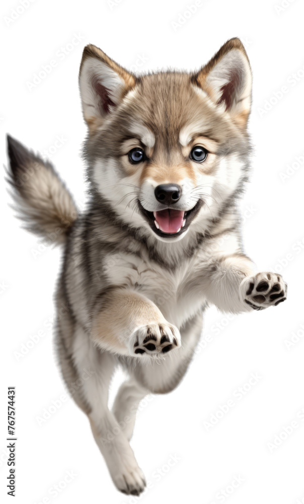 wolf attacking pose on transparent background