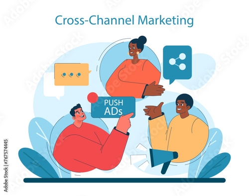 Cross-Channel Marketing concept. Integration of various platforms © inspiring.team