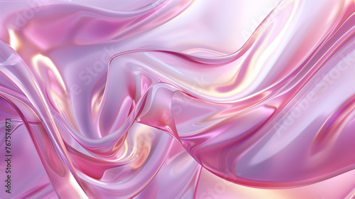 Beautiful Abstract 3D Background with Smooth Silky Shapes