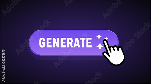 Ai button generator icon technology. Artificial intelligence generator image star illustration ai design prompt