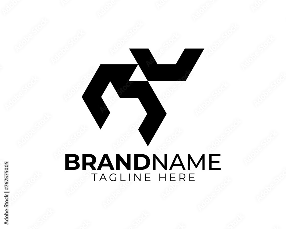 abstract arrangement of 3 half hexagon forming a silhouette of standing deer abstract arrangement of 3 half hexagon forming a silhouette of standing deer