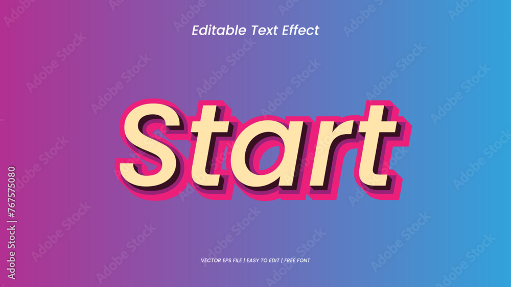 start text effect retro