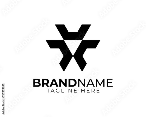 simple geometric symbol human figure made from 3 symmetrical shape letter C triangle truncated hexagon 