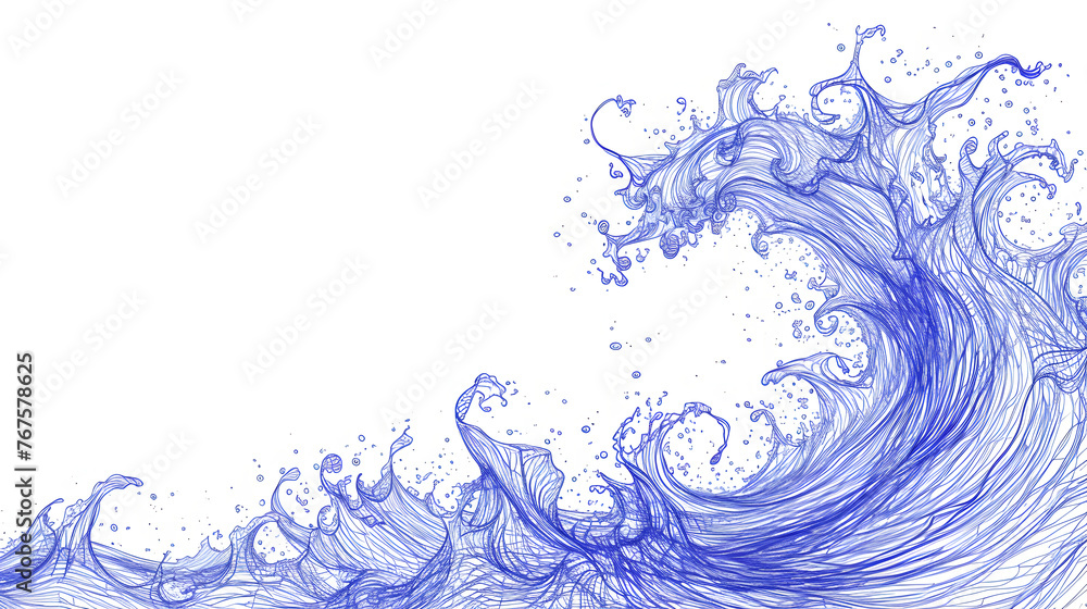 wave doodle line art on white background with copy space, doodle background wave doodle line art on white background with copy space, doodle background