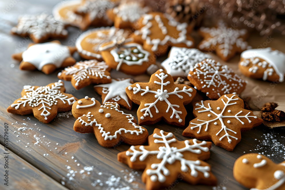 decorative New Year's cookies. dessert and holiday baking. creative handmade