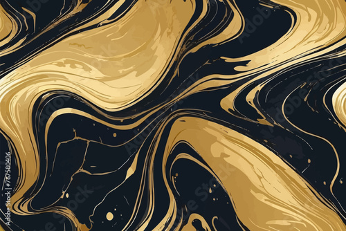 Black gold luxury marble pattern background wallpaper vector design. Abstract gold stone interior luxury marble background.