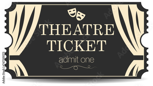 Admit One Theatre Ticket With Curtains