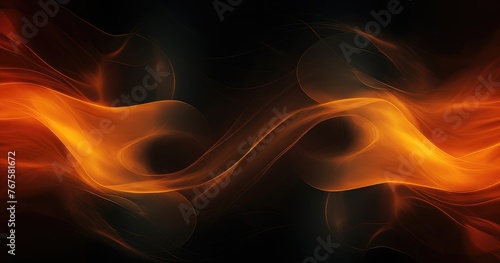 fiery abstract ribbon waves background