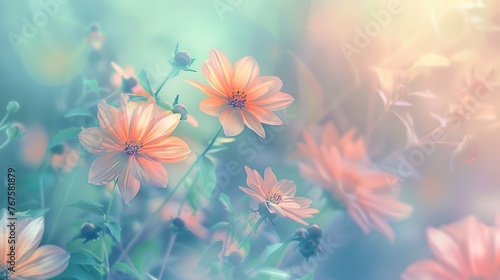 Sweet color flower in soft style for background ,Generative ai,