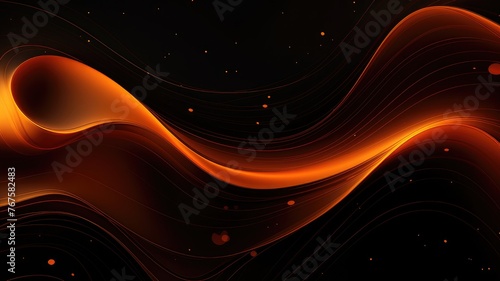 fluid amber waves on dark elegance background