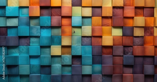 colorful geometric blocks mosaic background