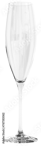3D Empty Champagne Glass Illustration
