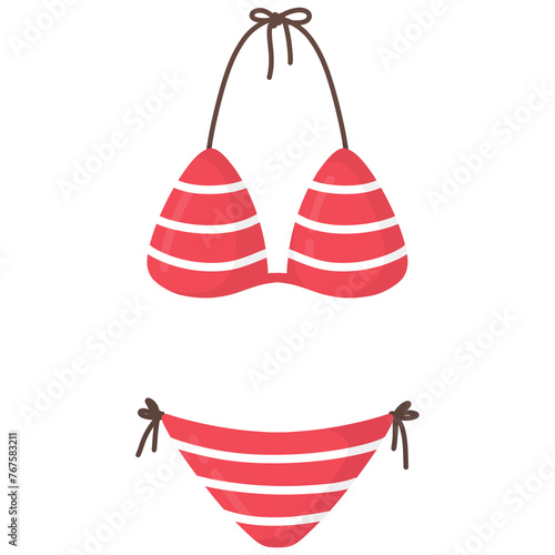 Red bikini illustration 