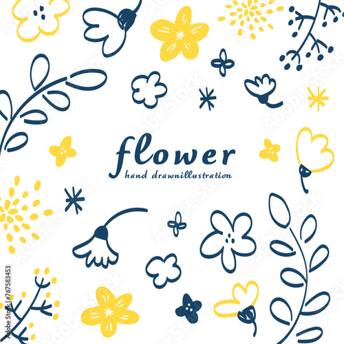 手書きの花のイラスト_3