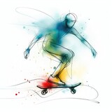 Hand drawn skateboarding in Generative AI.