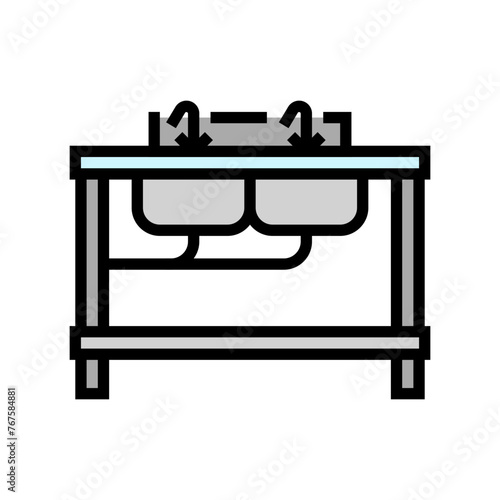 sinks restaurant equipment color icon vector. sinks restaurant equipment sign. isolated symbol illustration