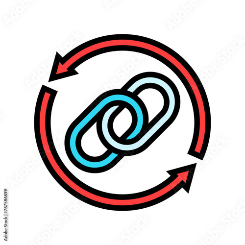 backlinks seo color icon vector. backlinks seo sign. isolated symbol illustration