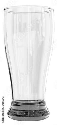 3D Empty Beer Pilsner Glass Illustration