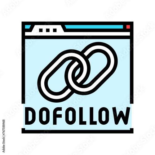 dofollow seo color icon vector. dofollow seo sign. isolated symbol illustration photo