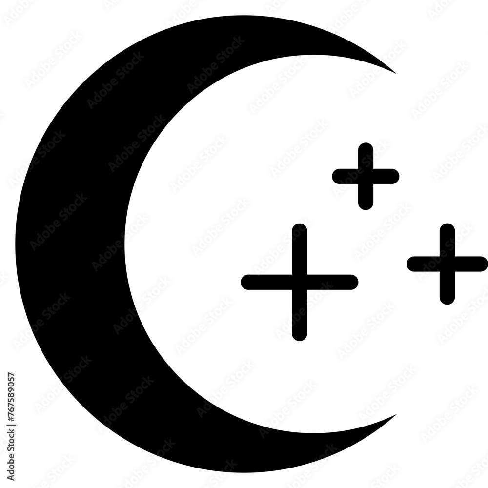 Obraz premium Night Solid Icon Design Vector Ramadan