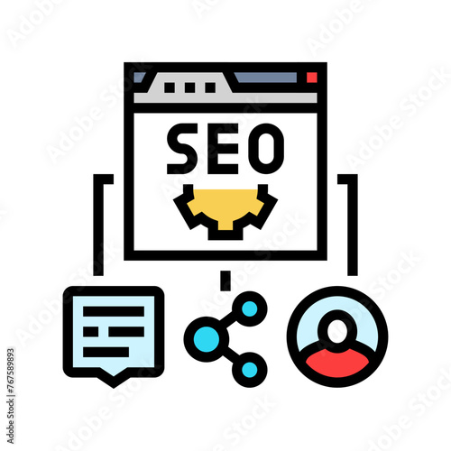 off page seo color icon vector. off page seo sign. isolated symbol illustration