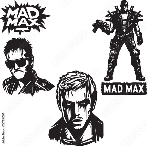 Mad Max Face Vector Design, Silhouette