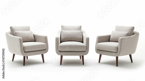 Set of Three Chairs Arranged Neatly