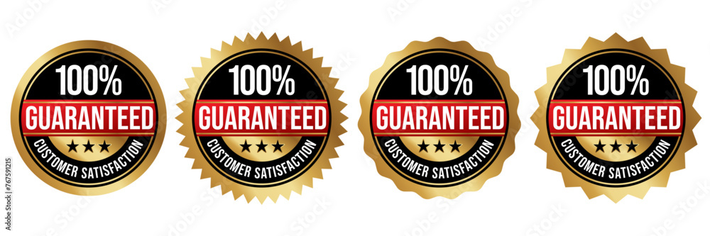 100% Satisfaction Guaranteed. 100% Satisfaction Label Vector Isolated in Flat Style. Best 100% Satisfaction Guaranteed Label Vector for product packaging. Elegant 100% Satisfaction Label Vector.