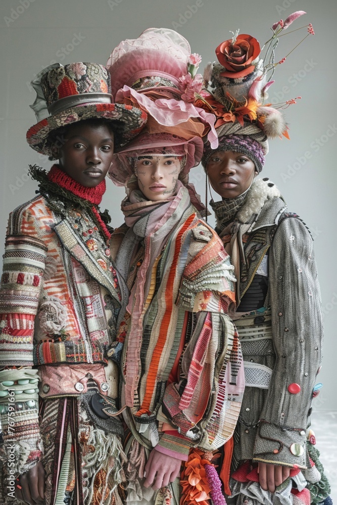 Fototapeta premium Models in avant-garde outfits