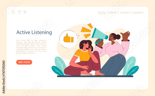 Active listening concept. An engaging vector scene showcasing the art of attentive communication