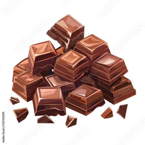 Chocolate pieces icon design. isolated on white 