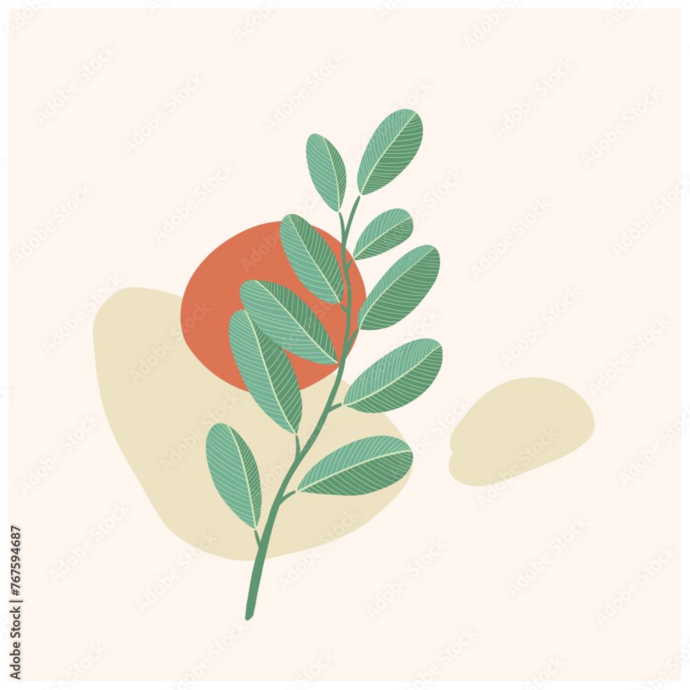 hand drawn Botanical leaves vector illustration. Boho style. hand drawn Botanical leaves vector illustration. Boho style.