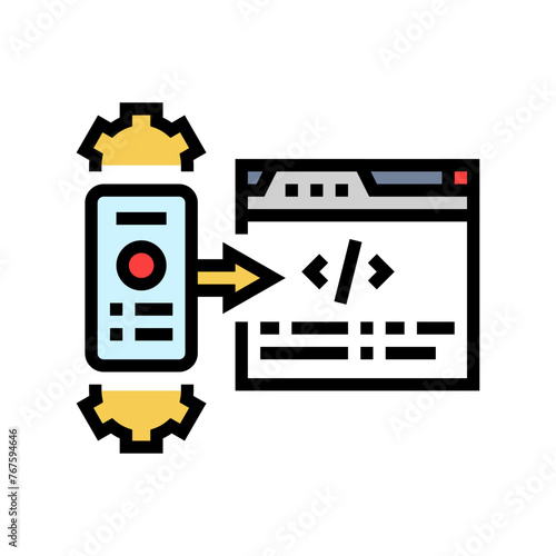 mobile-first indexing seo color icon vector. mobile-first indexing seo sign. isolated symbol illustration