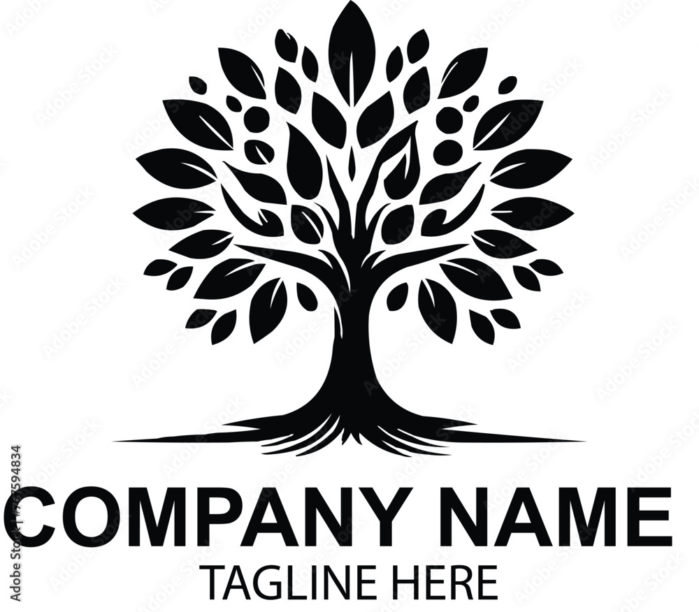 Obraz premium wellness tree logo design 