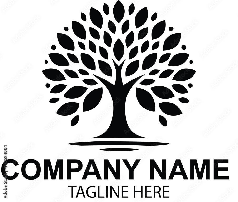 Obraz premium wellness tree logo design 