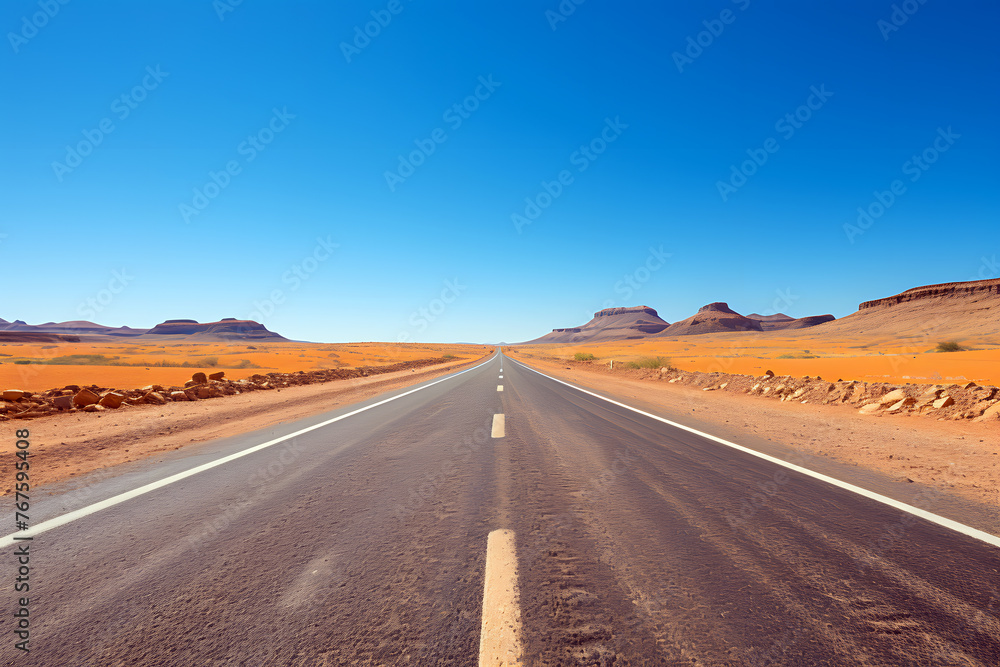 road in a deserted field outside the city