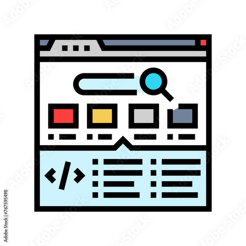 structured data markup seo color icon vector. structured data markup seo sign. isolated symbol illustration