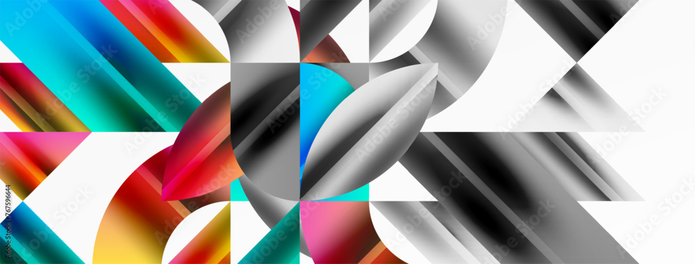 Geometric abstract background with abstract geometric shapes. Concept of creative technology, digital art, social communication, modern science for poster, cover, banner, brochure, website Geometric abstract background with abstract geometric shapes. Concept of creative technology, digital art, social communication, modern science for poster, cover, banner, brochure, website