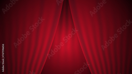 red curtain with spotlight vector illustration