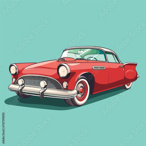 Color background of classic car vehicle with button