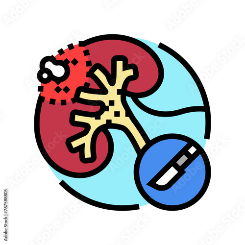 nephrectomy urology color icon vector. nephrectomy urology sign. isolated symbol illustration