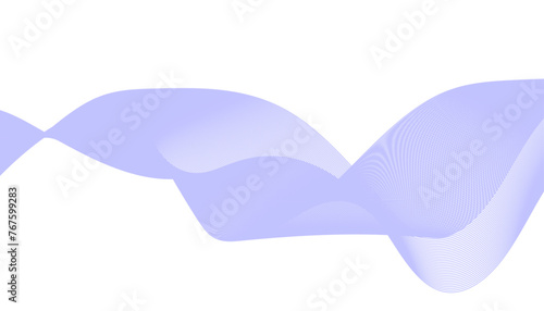 Abstract wave element for design. Wave with lines created using blend tool. Curved wavy line, smooth stripe. Stylized line art background. Vector illustration.