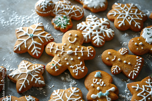 decorative New Year's cookies. dessert and holiday baking. creative handmade