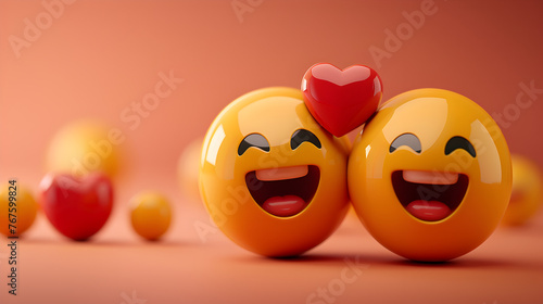 Emoji 3D In love Emoticon.