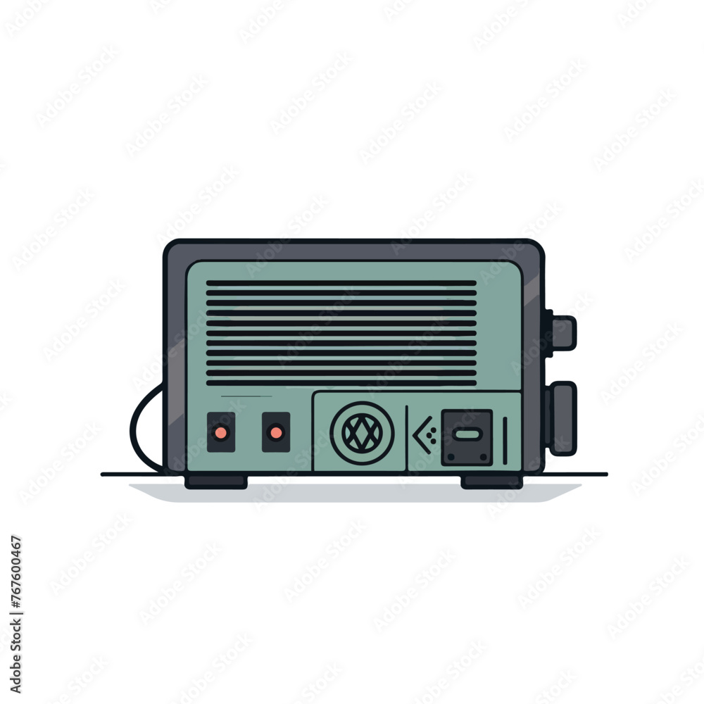 Computer power supply icon design isolated on white